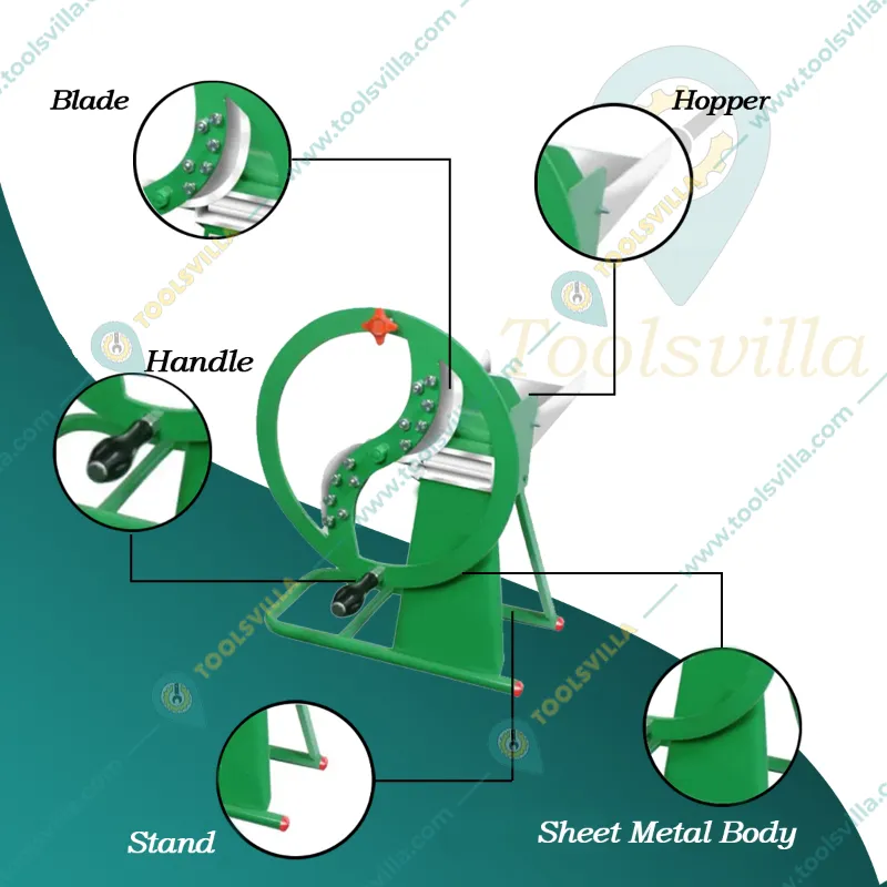 Manual Saag Cutter Toka Spinach Cutter Machine with Stainless Steel Blades