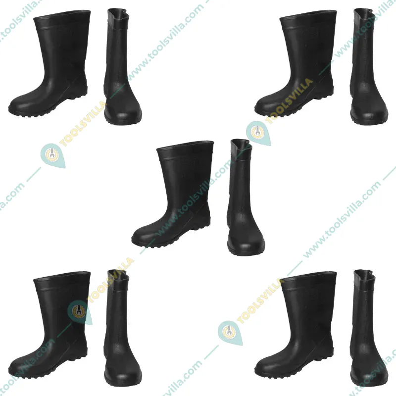 SAFEDOT 11" PVC Waterproof Gum Boots Pack of 5 | Durable Mid-Calf Rain Boots | All-Weather Protection | ISI Marked | Chemical-Resistant(Size-6)