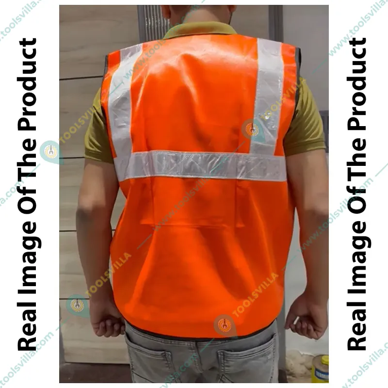 SAFEDOT Pack of 10, 60 GSM Safety Jacket - 2-Inch Micro Prismatic Tape, Durable Polyester Fabric, Velcro Closure