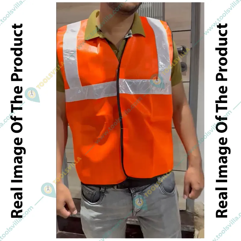 SAFEDOT Pack of 10, 60 GSM Safety Jacket - 2-Inch Micro Prismatic Tape, Durable Polyester Fabric, Velcro Closure