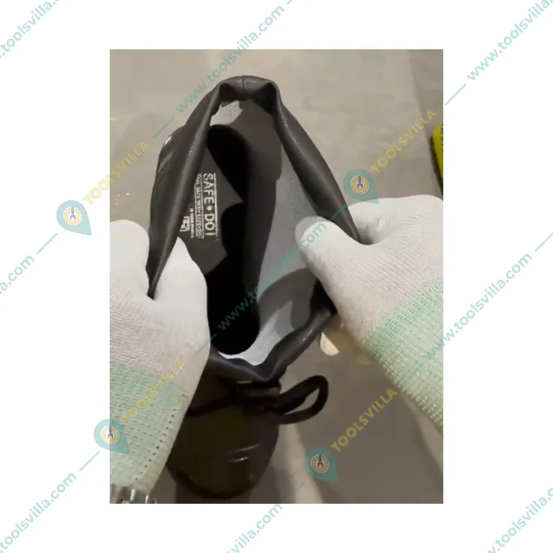 Safedot PVC Collar Boot with Steel Toe- Durable PVC Upper & Sole with Synthetic Leather Collar for Enhanced Comfort and Protection(Size-6)