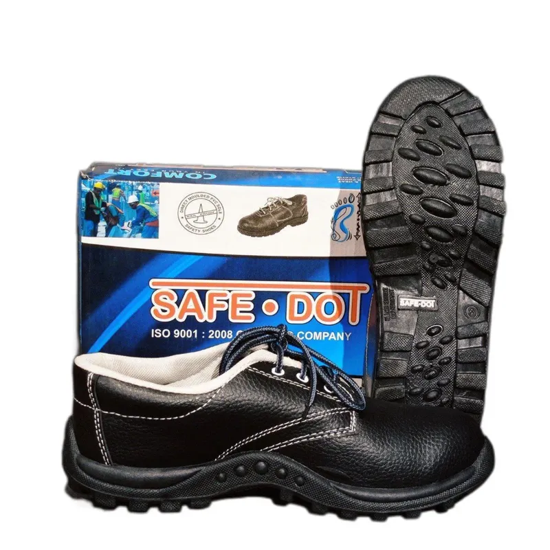 SAFEDOT Steel Toe Safety Shoes Pair of 1, 5, 10, 25 - Durable PVC Sole, Rexine Upper (1.6mm), Comfortable Fabric Lining(Pack-1 pair,Size-6)