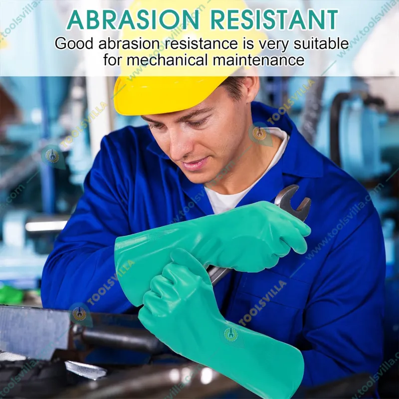 Chemisafe Flocklined Nitrile Rubber Safety Gloves (Pack-2)