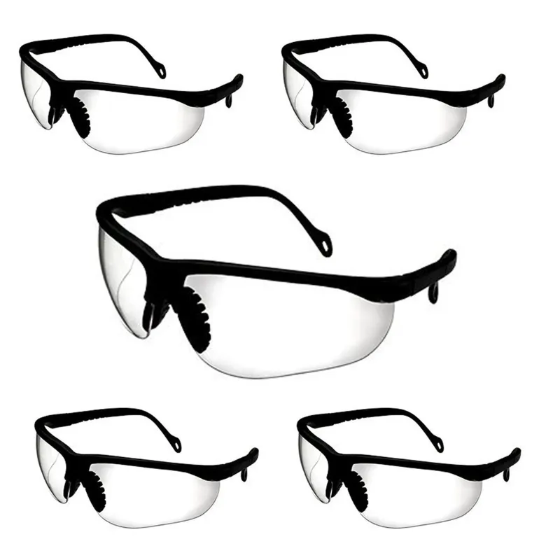 Super Safety Nylon Frame Safety Eyewear Against Dust & Flying Particles(Pack-5 Pcs,Color-Clear)