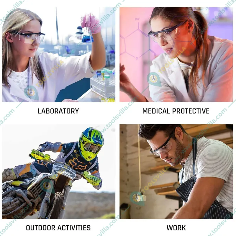 Super Safety Nylon Frame Safety Eyewear Against Dust & Flying Particles(Pack-5 Pcs,Color-Clear)