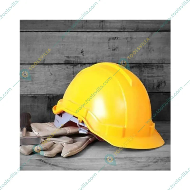 Heavy Duty Pack of 5 Safety Helmet for Multipurpose Industrial Uses, Adjustable & Without Ratchet, Color - Yellow