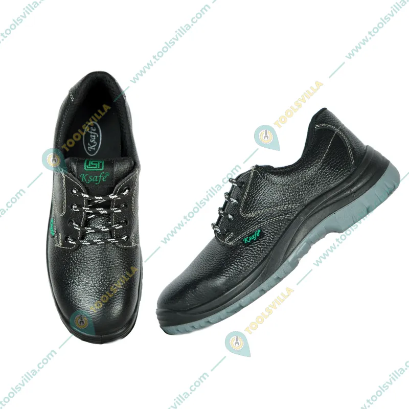 K-Safe Iron Walk Double Density PU Sole Industrial Leather Safety Shoe(Size-6)