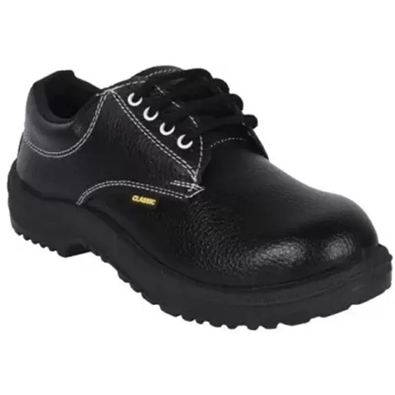 Tri-Safe Industrial Leather Safety Shoe With Steel Toe Cap (Size-7)