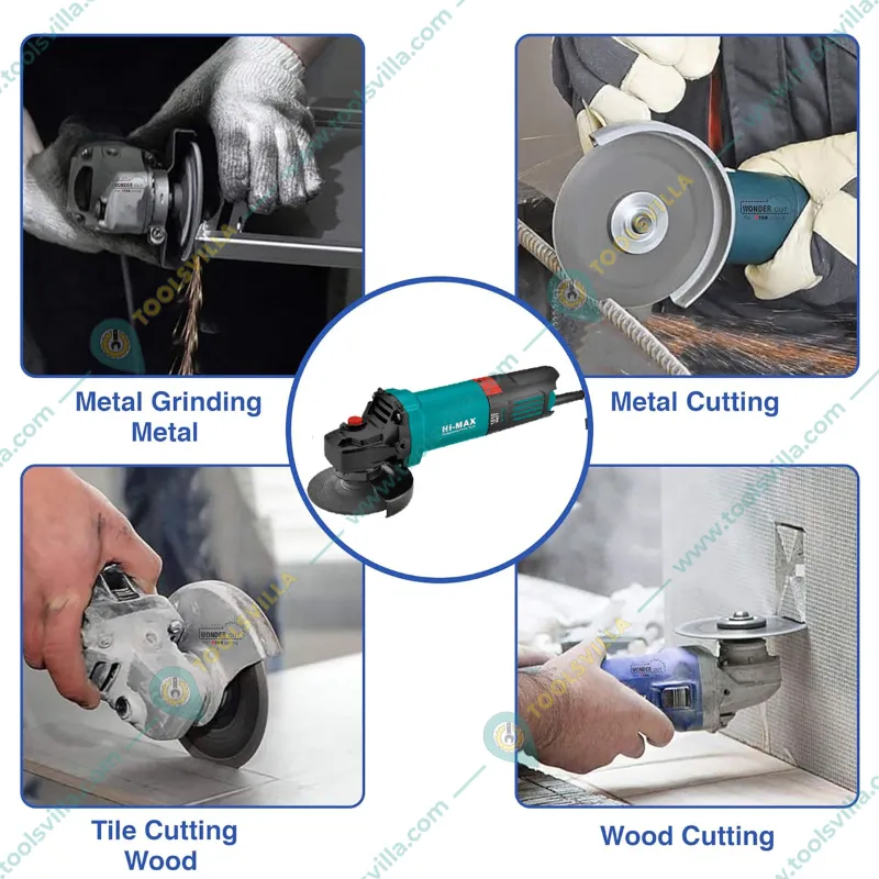 Himax 100 mm 1010 Watt Angle Grinder With Side Handle & Wheel Guard, 11000 RPM (IC-075)