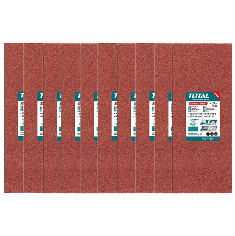 Total 90x231mm Sanding Sheet Set (TAC749241-1)-Pack of 15