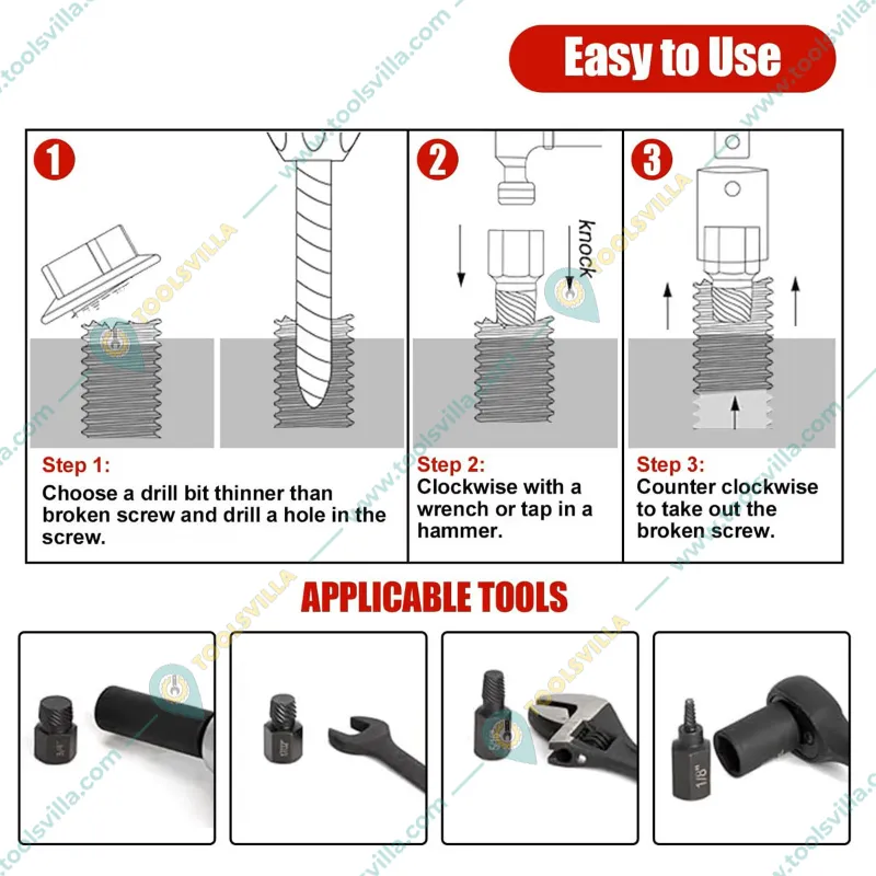 25Pcs set Screw Bolt Nut Extractor,Hex Head Multi-Spline Remover,Rounded Bolt Remover,Bolts,Hex Sockets,Screws,Fittings