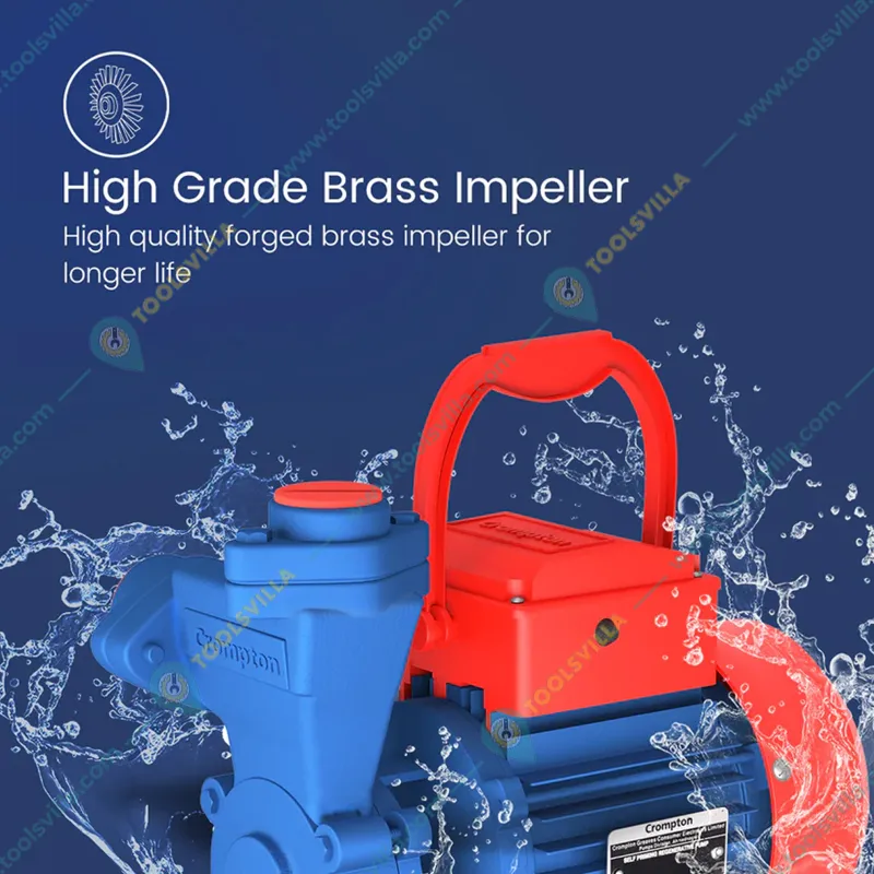 Crompton 1Hp Single Phase Self Priming Monoblock Pump, 112ft Max. Head, 25X25mm (Mini Crest I) - 1 Year Warranty 