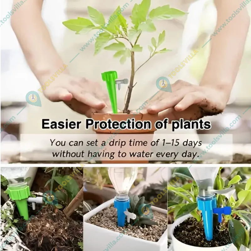 Self Watering Spikes-Adjustable Plant Water Dripper with Slow Release Control Valve Switch(Pack of 15)
