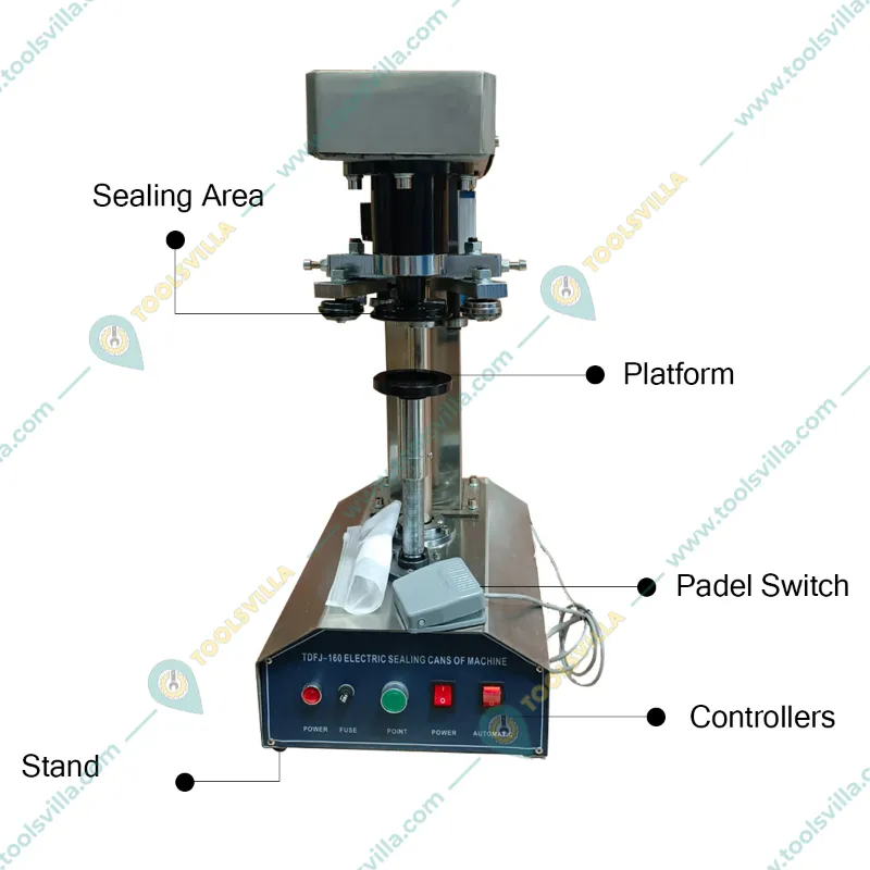Semi Automatic Can Sealer Machine 15 to 30 Container Per Min Capacity