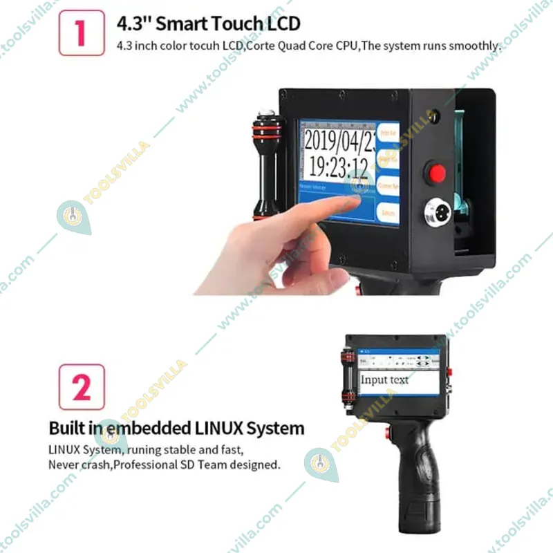 12.7mm Metal Body with Solvent Based Cartridge Handheld Inkjet Printer