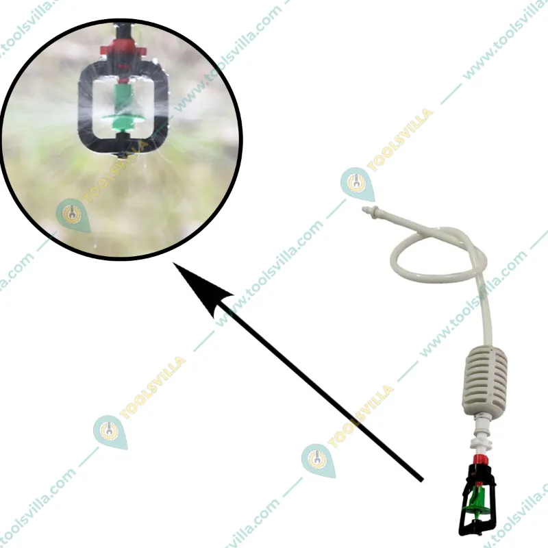 Rotating Sprinkler of 8mm size with a hanging port of 58cm length, used for watering in greenhouses (Pack of 3)