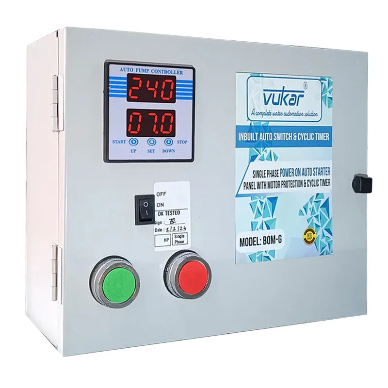 Vukar Heavy Duty 0.75Hp 1Ph Semi Automatic Submersible Pump Auto Starter With Cyclic Timer(BOM-G)-3 Months Warranty