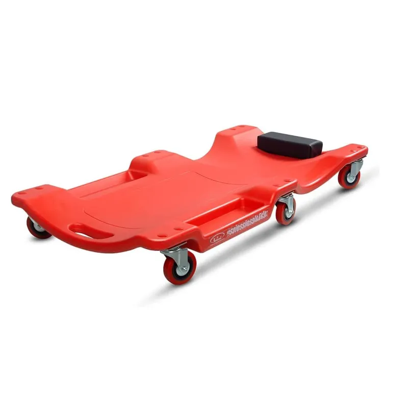 Heavy Duty 36" Mechanic Creeper with Casters, Low Profile, Padded Headrest, Automotive Vehicle Repair Garage Creeper,Red