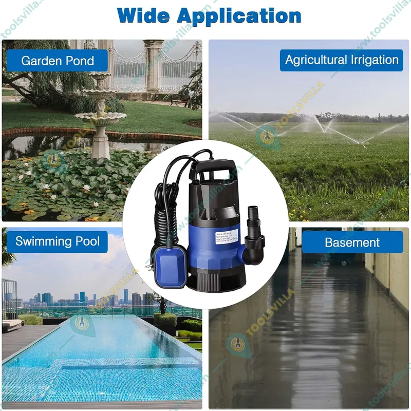 Heavy Duty 1.5 HP Single Phase Sewage Submersible Pump - PP Body & 15000 LPH