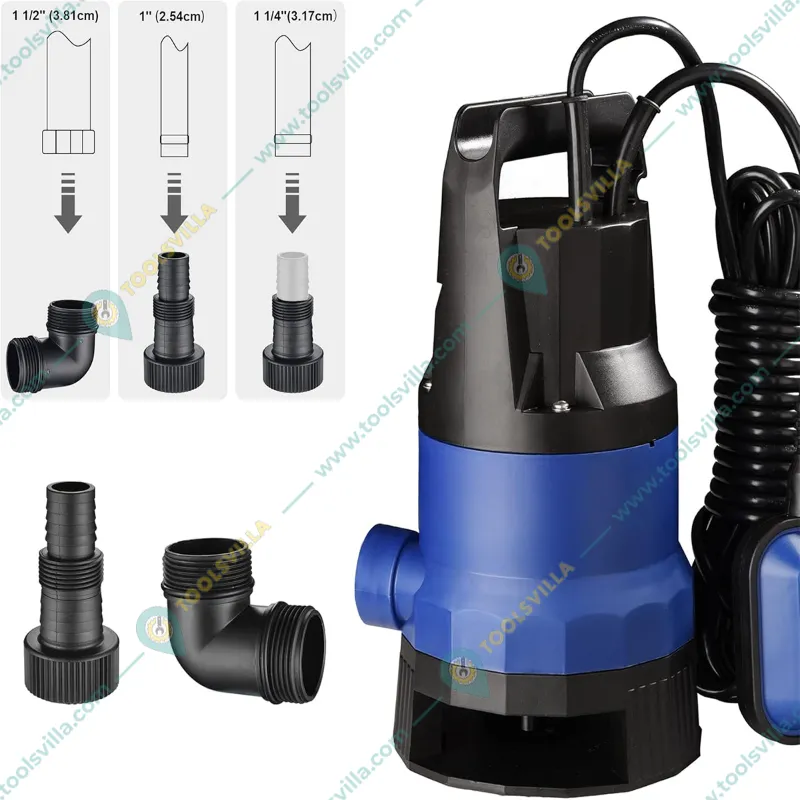 Heavy Duty 1.5 HP Single Phase Sewage Submersible Pump - PP Body & 15000 LPH