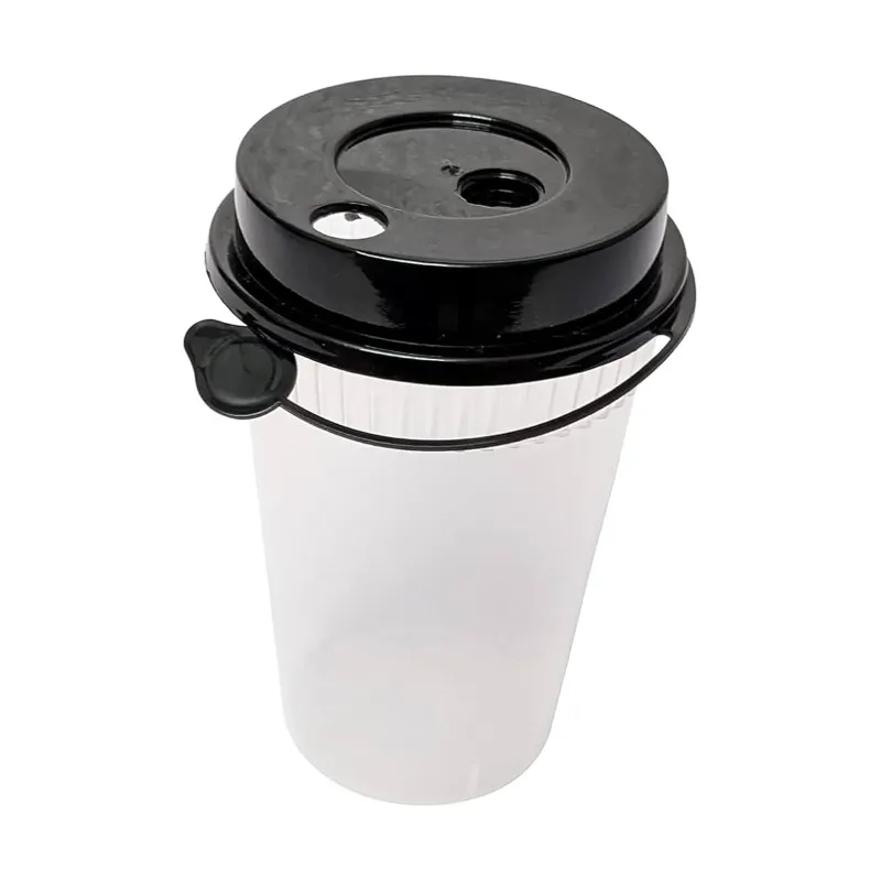 350ml Transparent Thick Walled Shaker Glass with Round Lid(Pack-50)
