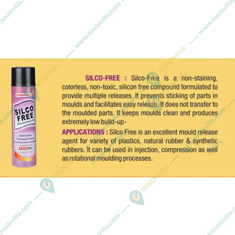 Sprayzet 500ml Silco Free Release Agent Spray for Plastics, Natural Rubber & Synthetic Rubbers