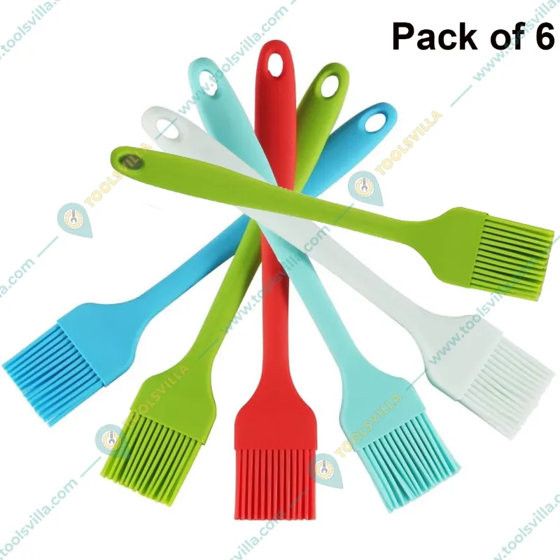   Multipurpose 20cm Non-Stick Full Silicone Brush For Baking and Spreading, Size Small(Pack-6 pcs)