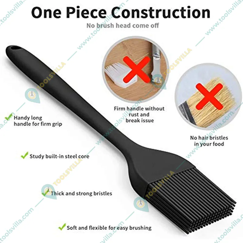   Multipurpose 20cm Non-Stick Full Silicone Brush For Baking and Spreading, Size Small(Pack-6 pcs)