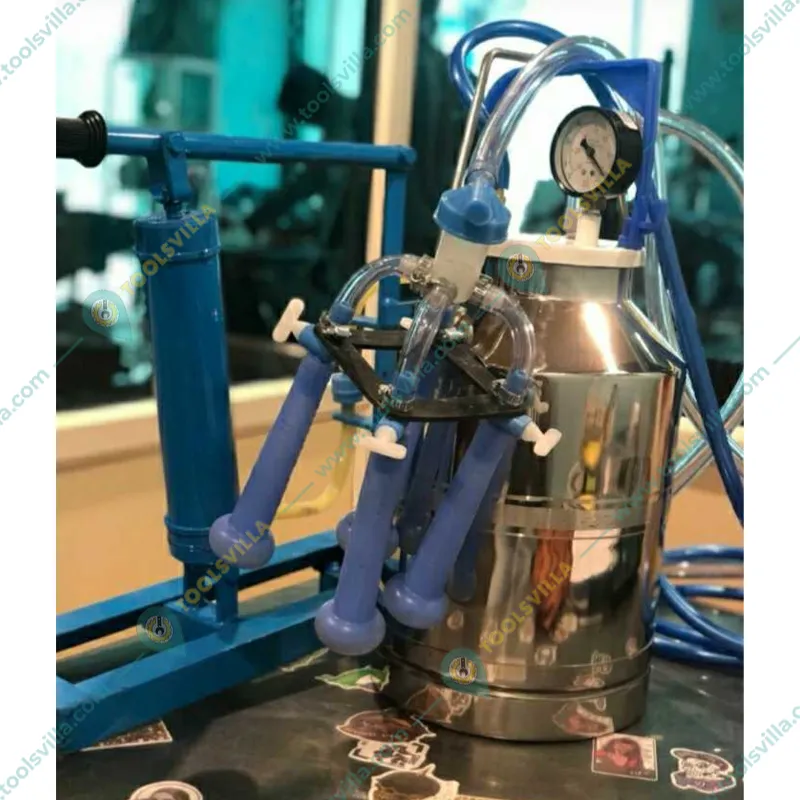 Manually Operated Single Bucket Cow Milking Machine, 3 to 4 min per Cow With Free Accessories