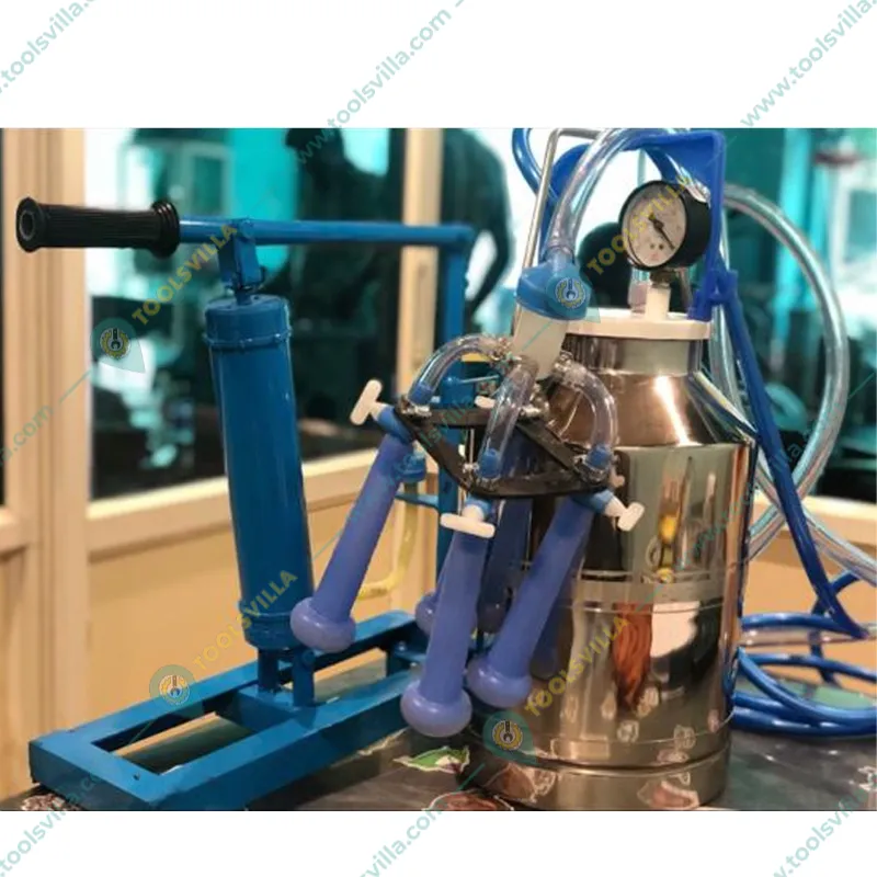 Manually Operated Single Bucket Cow Milking Machine, 3 to 4 min per Cow With Free Accessories
