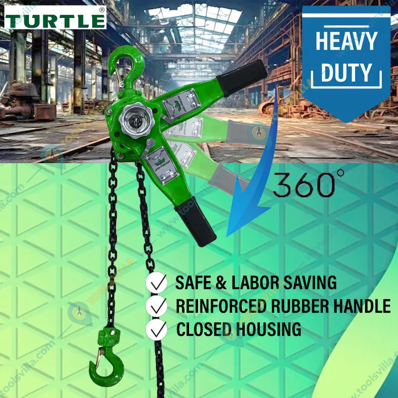 Turtle 3 Ton Single Fall Ratchet Lever Hoist With 1.5M Lifting Height