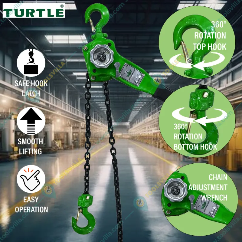 Turtle 3 Ton Single Fall Ratchet Lever Hoist With 1.5M Lifting Height