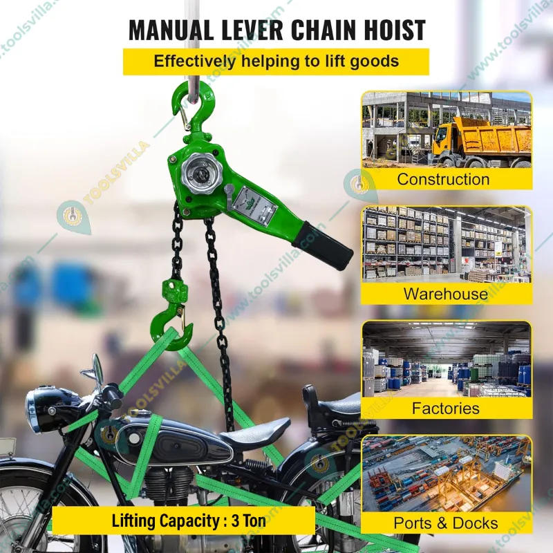 Turtle 3 Ton Single Fall Ratchet Lever Hoist With 1.5M Lifting Height