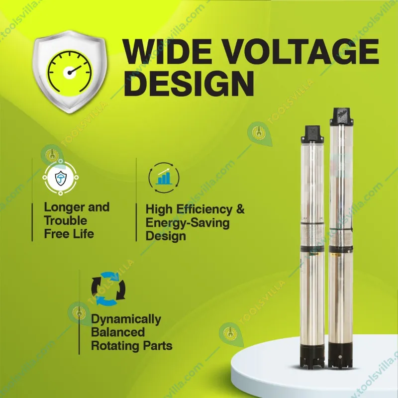 Kirloskar 2 HP 16 Stage 4 inch 1Phase Water Filled Submersible Pump With CP, 407ft Head-1 Year Warranty (NEO 60-2016-CP)