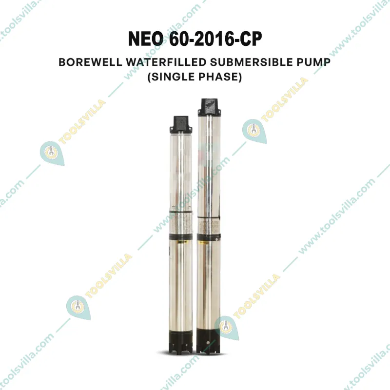 Kirloskar 2 HP 16 Stage 4 inch 1Phase Water Filled Submersible Pump With CP, 407ft Head-1 Year Warranty (NEO 60-2016-CP)