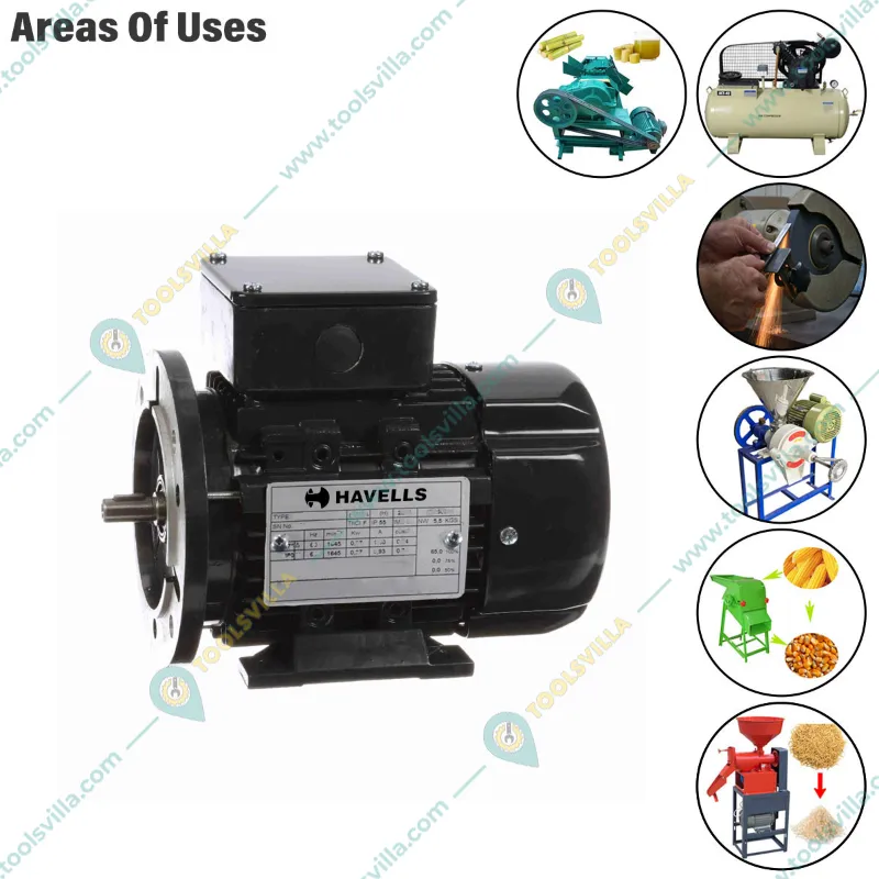 Havells(F4151) 1.5 HP Single Phase 4 Pole Flange Mounted AC Motor, 1500 RPM With 1 Year Warranty