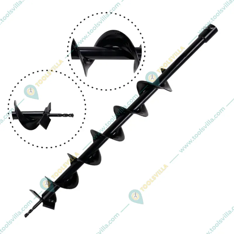 GRAMSTRONG Premium Quality Single Spiral 1.8 inch, 2.5 feet Petrol Earth Auger Bit / Post Hole Digger