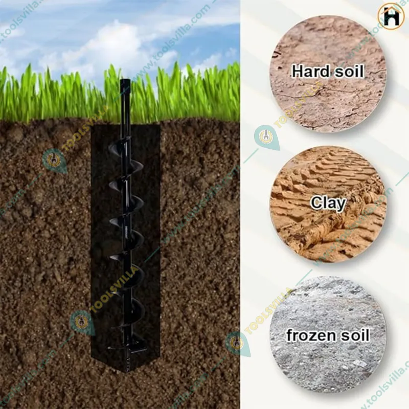 GRAMSTRONG Premium Quality Single Spiral 1.8 inch, 2.5 feet Petrol Earth Auger Bit / Post Hole Digger