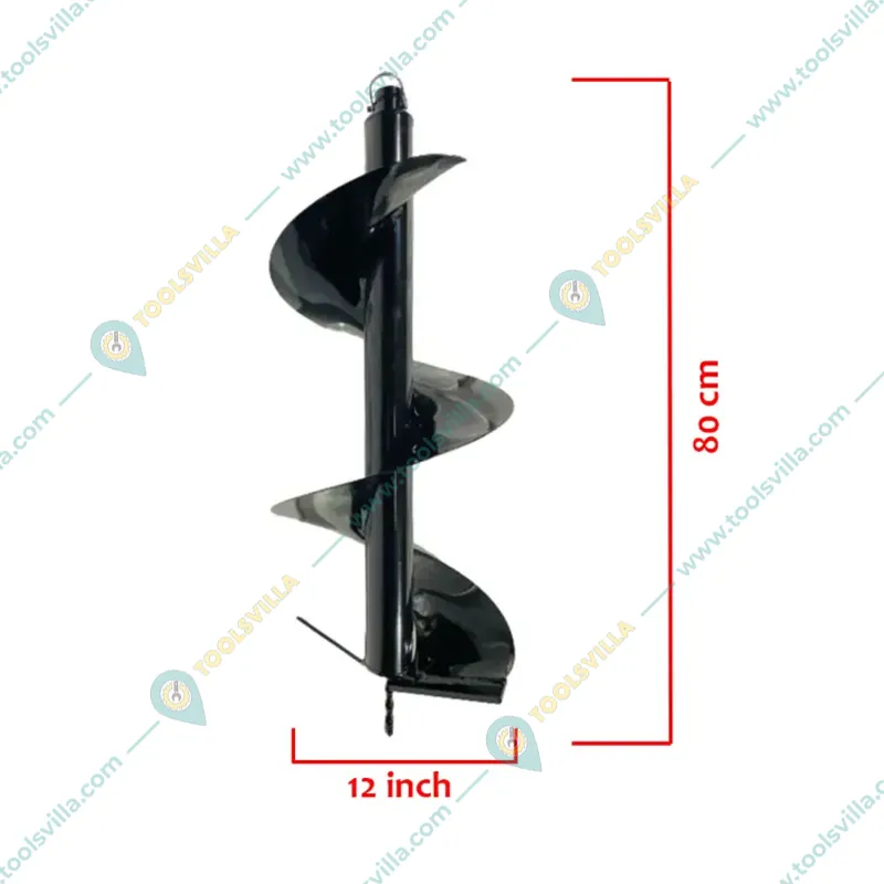 Heavy Duty 63CC Single Wheel Trolley Type Earth Auger with 8 & 12 inch Auger Bit