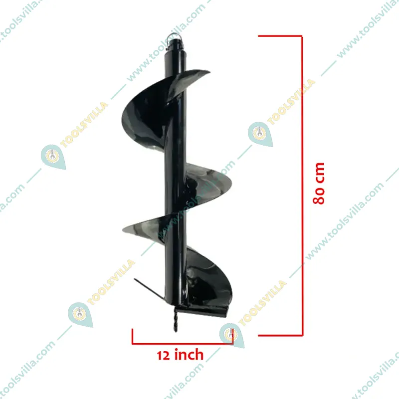 Heavy Duty 63CC Single Wheel Trolley Type Earth Auger with 6, 12 inch Bit & 70 cm Bit Extention