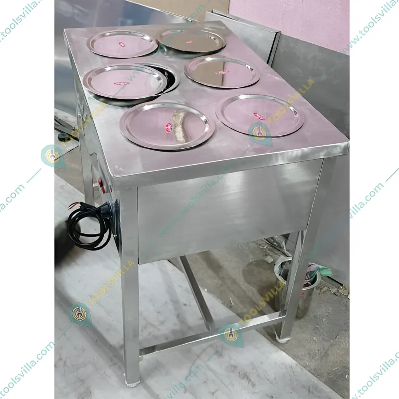 Heavy Duty 6 Pot Electric Bain Marie  For Buffet Purpose 3kW, SS Body, Single Phase