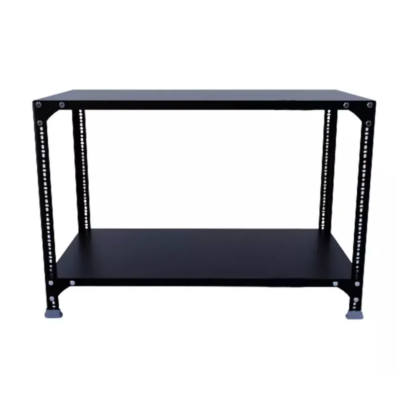 Menage 24 x 29 x 12 Inch 2 Shelves Slotted Angle Metal Rack 