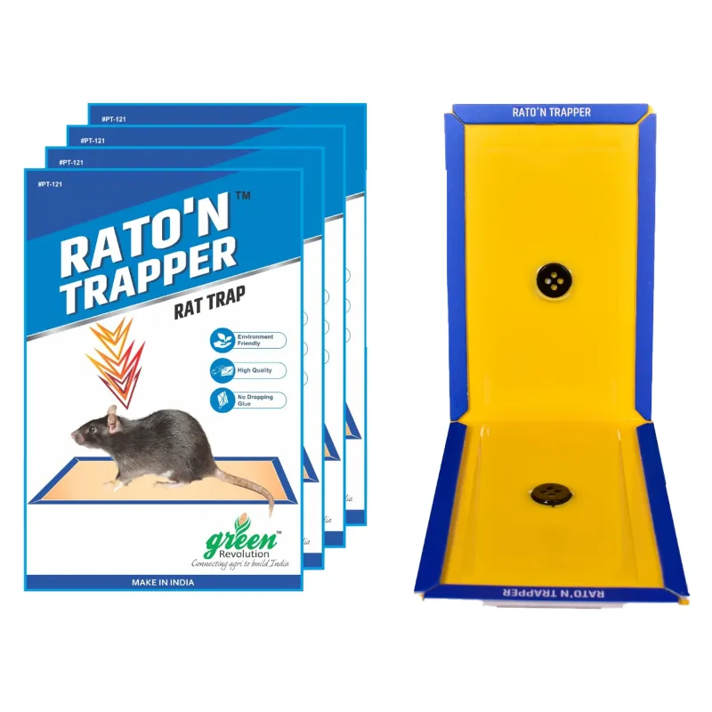 Green Revolution 11 x 33 cm Small Rat Trap/ Mouse Glue Trap for Home, Kitchen, Garage, Warehouse, etc.(Quantity-Pack of 5)