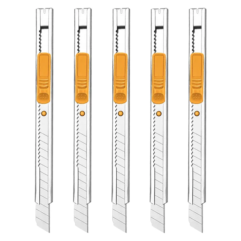 5 Pack of INGCO 9x80mm SS Snap-Off Blade Knife with 5pcs Blade, 135mm Length (HKNS1806)
