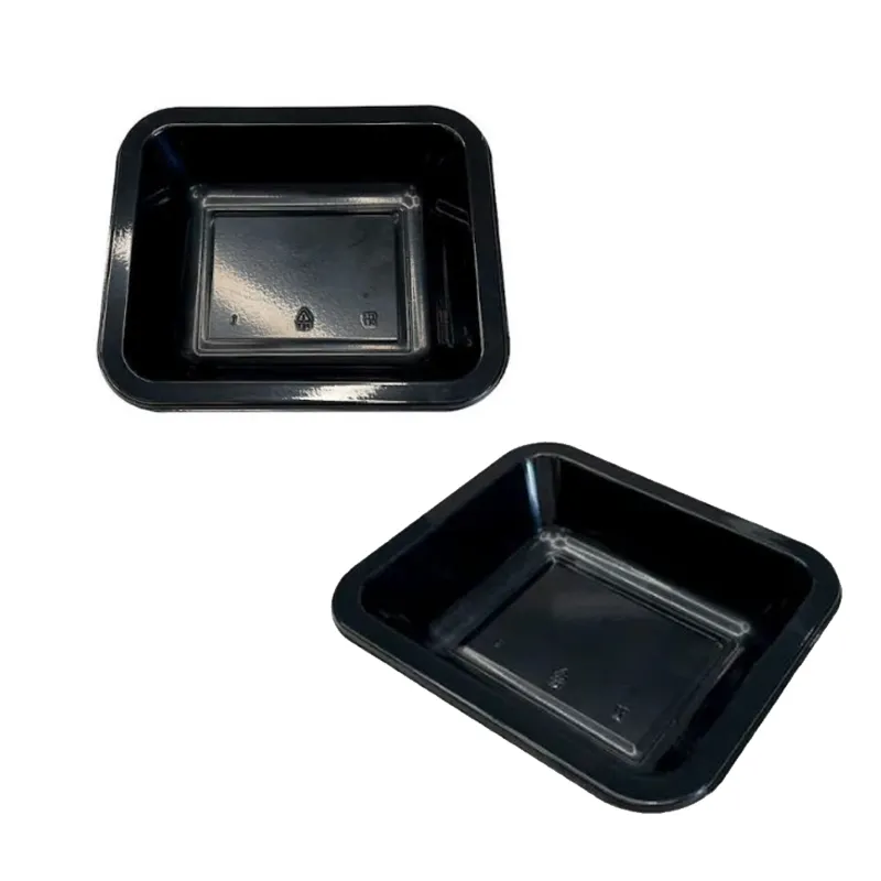 Reusable 140*190*25mm Black Rectangular Food Container (Pack- 25 pcs)