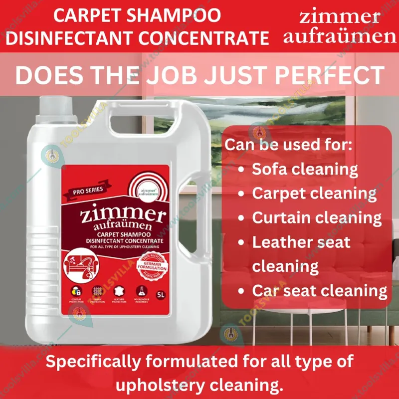 Zimmer Aufraumen Pro 5 Liters Sofa, Carpet, Upholstery Cleaning Shampoo & Liquid