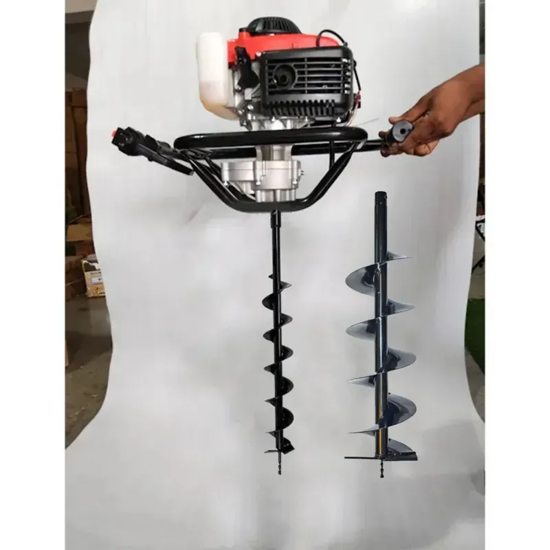Heavy Duty 4-stroke, 82 CC Earth Auger Machine | Post Hole Digger | Soil Driller with 4 & 8 inch Auger Bit