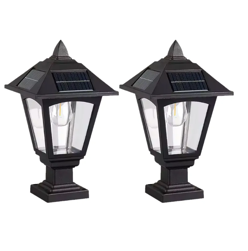 Gramstrong Solar Aero Gate Light, Dusk to Dawn Waterproof Solar Lamp Outdoor Post Light (Pack of 2) with 1 Year Warranty