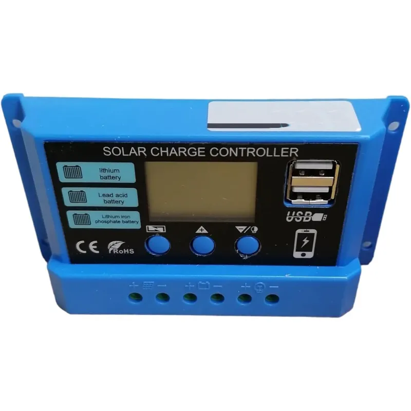 Gramstrong Solar 10 Amps, 12/24 Volt Solar Panel Charge Controller Intelligent Regulator with Dual USB Port Display