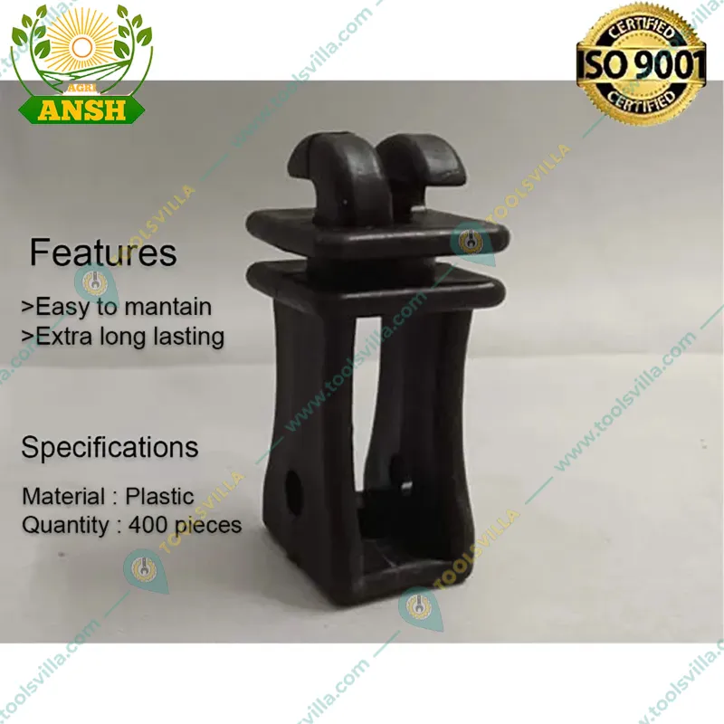 Agriansh Plastic Black Colour Insulator for Solar Fencing (Pack of 200)